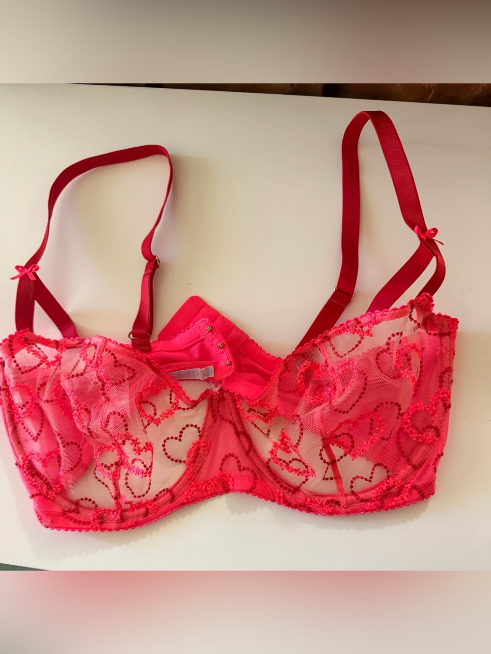 BRA BUNDLE! 2 Red Sheer lace bras + 1 red lace teddy! 3 well-made items! NEW!